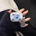Gradient Blue Black Cat Transparent TPU Case, Suitable for Apple AirPods