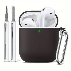 Protective Case for AirPods 2 Charging Case, AirPods 1 & 2 Earbuds Cover for Men & Women, with Cleaning Kit, Soft Protective Cover