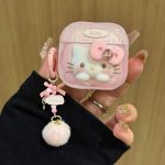 Cute Cartoon Shy Big-Faced Cat Headphone Case, Compatible with Apple Earphone Cases