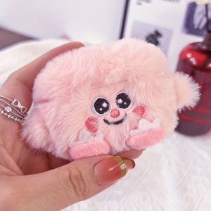 Fluffy Sleepy Round Big-Eyed Earphone Case, Earphone Protective Cover, Suitable for Apple for Airpods